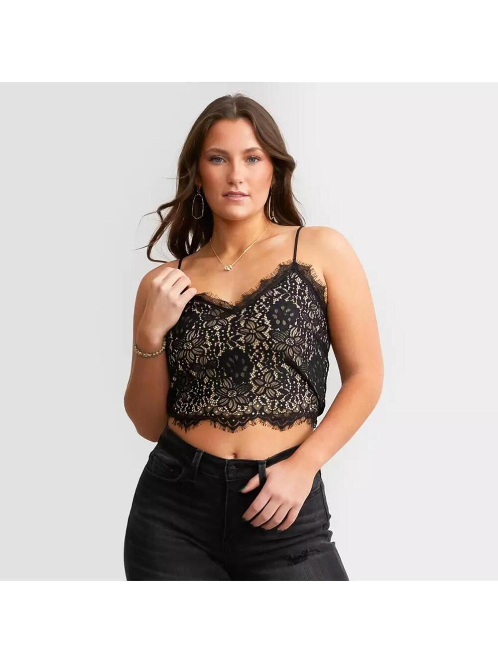 BKE Essentials Floral Lace Brami - L